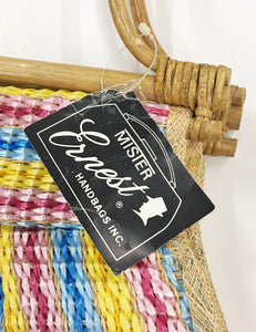 Vintage Mr. Ernest Colorful Striped Woven Large Purse