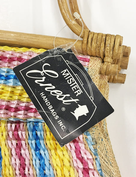 Vintage Mr. Ernest Colorful Striped Woven Large Purse