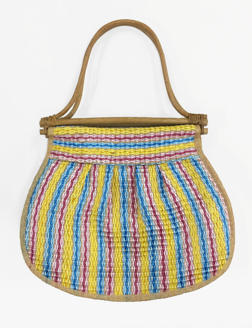 Vintage Mr. Ernest Colorful Striped Woven Large Purse