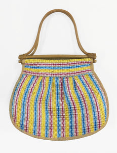Vintage Mr. Ernest Colorful Striped Woven Large Purse
