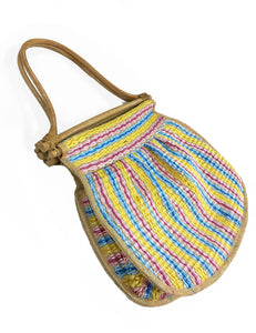 Vintage Mr. Ernest Colorful Striped Woven Large Purse