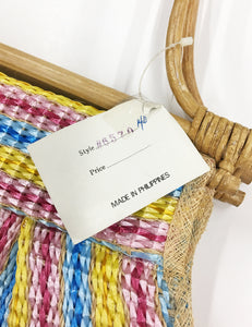 Vintage Mr. Ernest Colorful Striped Woven Large Purse