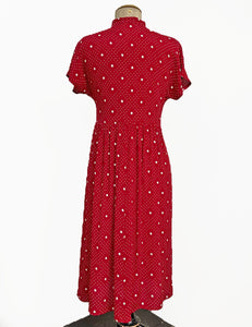 Red Floral Polka Dot Retro Georgie Pullover Dress