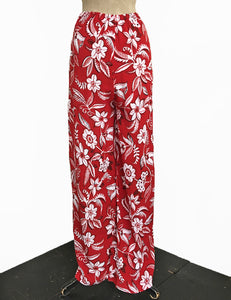 FINAL SALE - Red Hot Copacabana Vintage Inspired High Waist Palazzo Pants