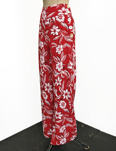 FINAL SALE - Red Hot Copacabana Vintage Inspired High Waist Palazzo Pants