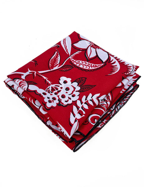 Red Hot Copacabana Print Square Hair & Neck Scarf