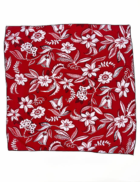 Red Hot Copacabana Print Square Hair & Neck Scarf