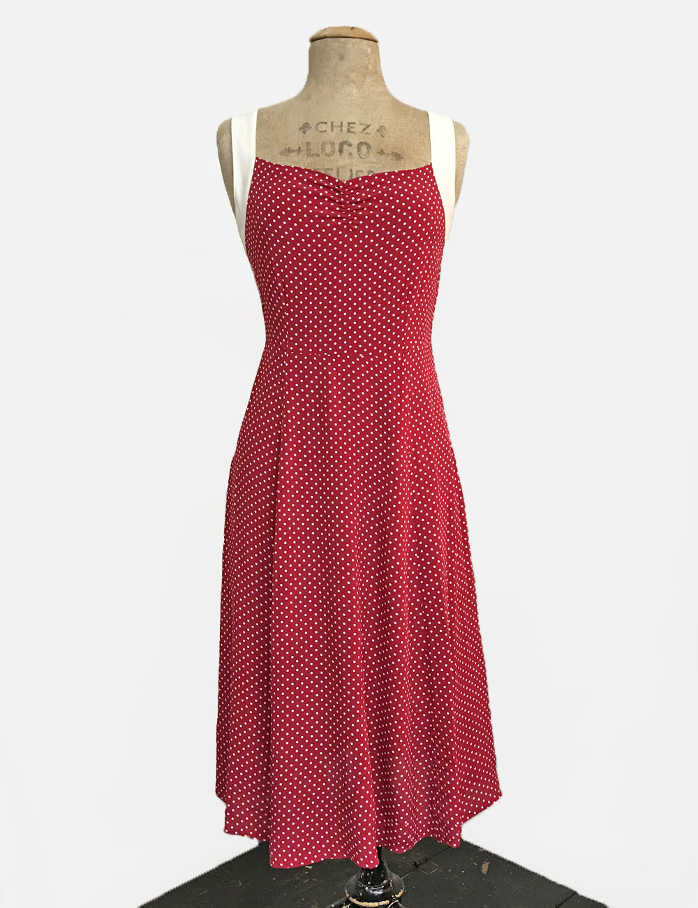 Red Hot Polka Dot Vintage Style Sleeveless Mi Amor Dress