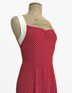 Red Hot Polka Dot Vintage Style Sleeveless Mi Amor Dress