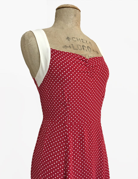 Red Hot Polka Dot Vintage Style Sleeveless Mi Amor Dress