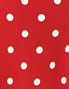 Red & White Big Polka Dot Venice Beach Balboa Circle Swing Skirt