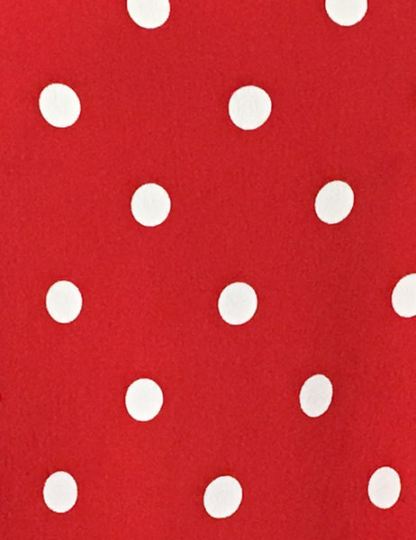 Red & White Big Polka Dot Venice Beach Balboa Circle Swing Skirt