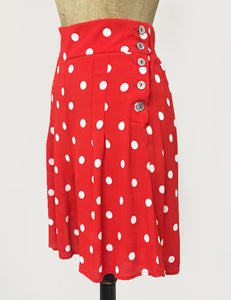 Vintage Inspired Red & White Big Polka Dot High Waisted Shorts - FINAL SALE