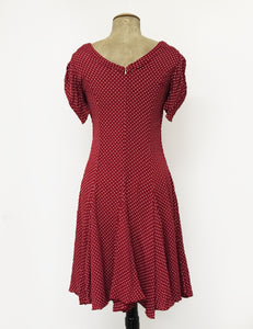 Red & White Polka Dot 1930s Venice Beach Balboa Swing Dress