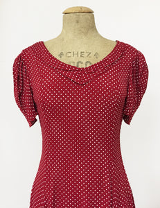Red & White Polka Dot 1930s Venice Beach Balboa Swing Dress