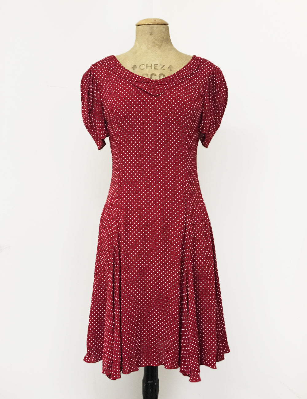Red & White Polka Dot 1930s Venice Beach Balboa Swing Dress