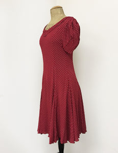 Red & White Polka Dot 1930s Venice Beach Balboa Swing Dress