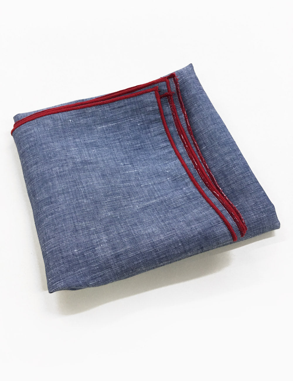 Chambray & Red Square Hair & Neck Scarf