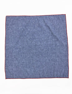 Chambray & Red Square Hair & Neck Scarf