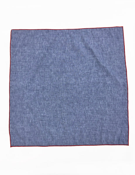 Chambray & Red Square Hair & Neck Scarf
