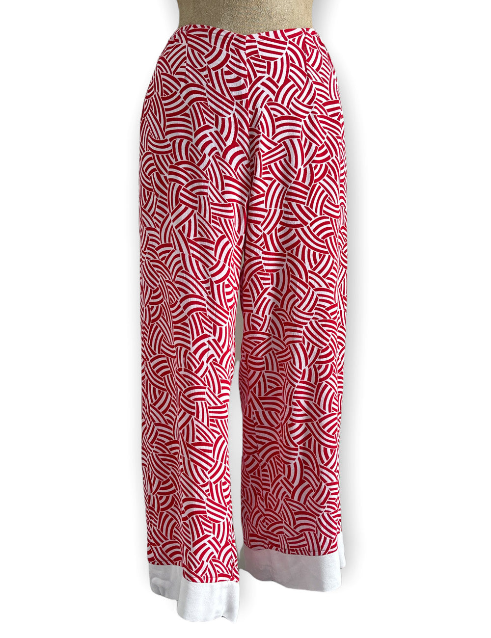 FINAL SALE - Red Deco Waves 1930s Style Louise Lounge Capri Pant
