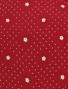 Red Floral Dot High Waisted Wide Leg Retro Culottes