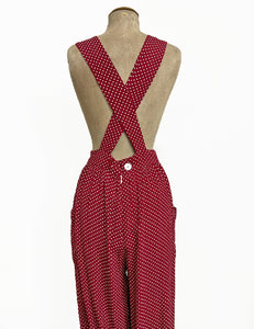 Red Hot Polka Dot 1940s Style Rosie Bib Overalls