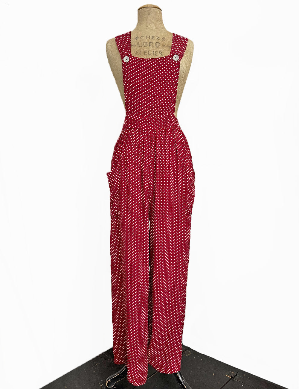 Red Hot Polka Dot 1940s Style Rosie Bib Overalls