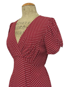 Red Polka Dot Retro Knee Length Rita Dress