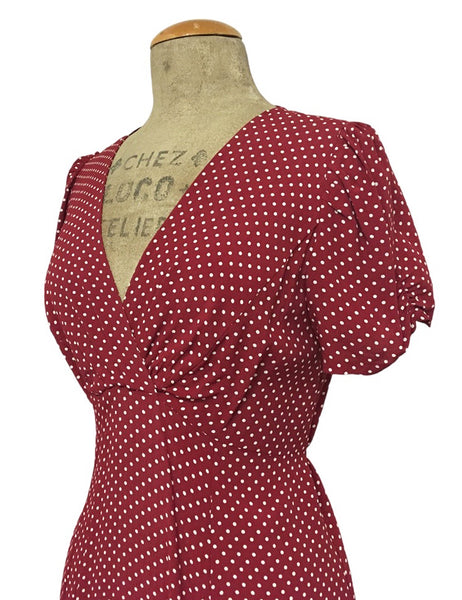 Red Polka Dot Retro Knee Length Rita Dress