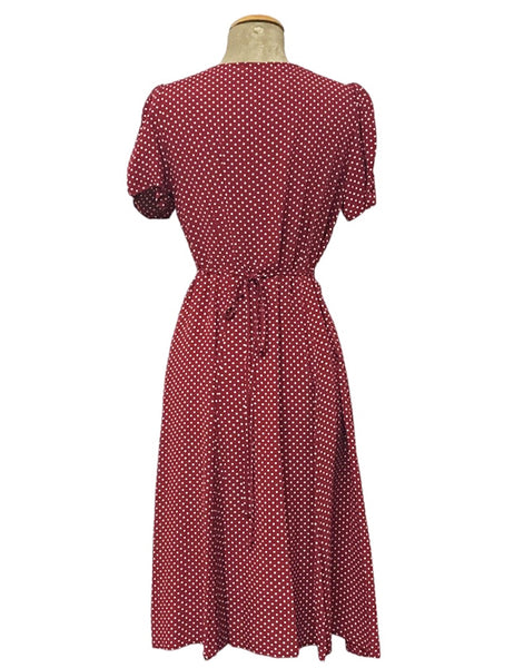 Red Polka Dot Retro Knee Length Rita Dress