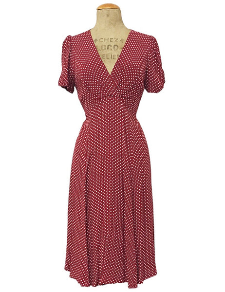 Red Polka Dot Retro Knee Length Rita Dress