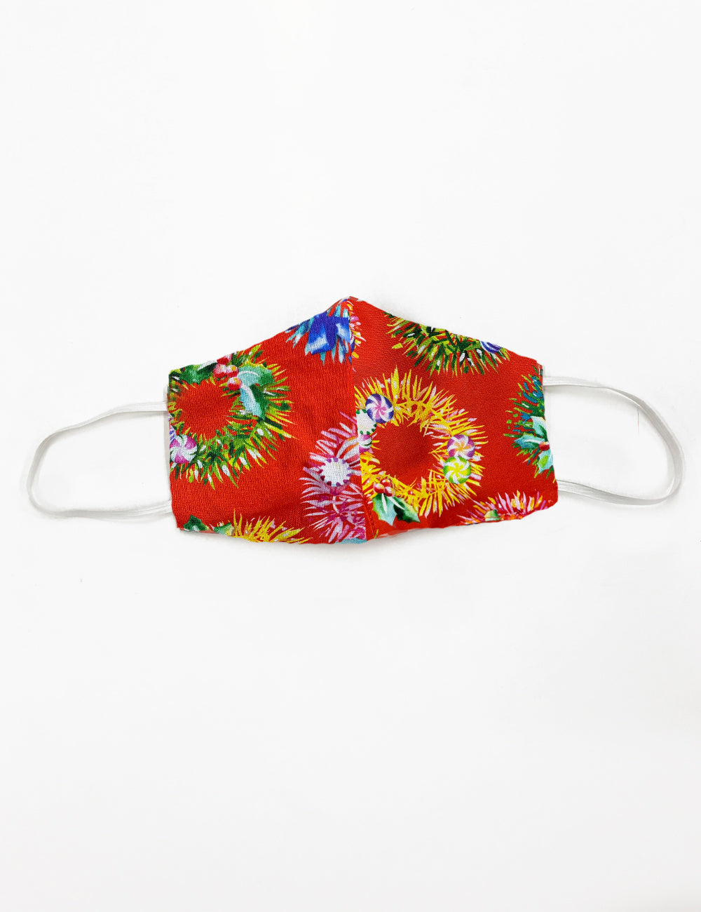 Red Christmas Wreaths Handmade Washable Cotton Face Mask