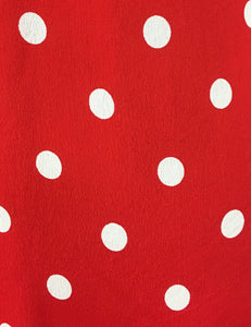 Red & White Big Polka Dot Button Up Collared Hi-Low Blouse - FINAL SALE