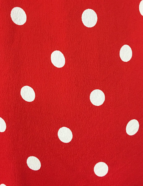Red & White Big Polka Dot Button Up Collared Hi-Low Blouse - FINAL SALE