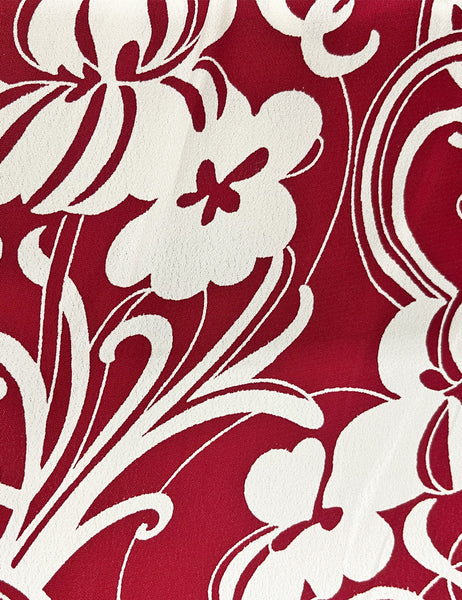 Cranberry Regency Floral Vintage Inspired Cascade Wrap Dress