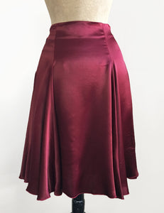 Ruby Red Satin Venice Beach Balboa Circle Swing Skirt