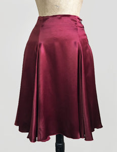 Ruby Red Satin Venice Beach Balboa Circle Swing Skirt