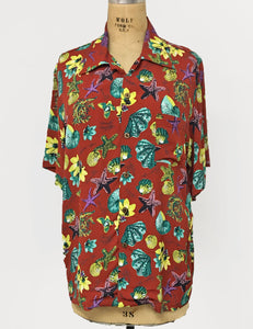 Doris Mayday for Loco Lindo - Rust Red Star of the Sea Men's Sonny Button Up Shirt
