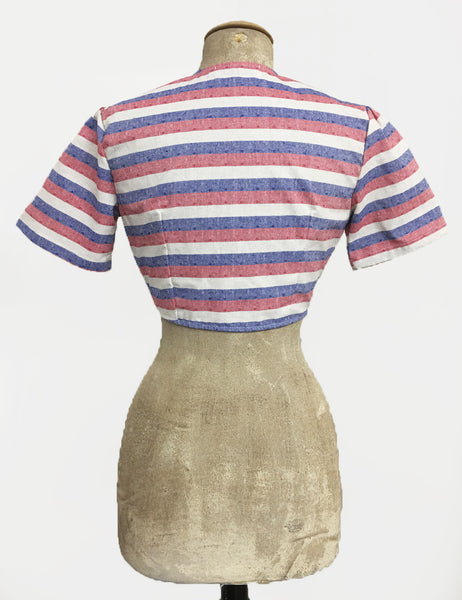 Scout for Loco Lindo Red White & Blue Stripe Americana Daisy Top