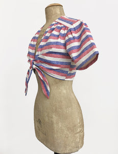 Scout for Loco Lindo Red White & Blue Stripe Americana Daisy Top