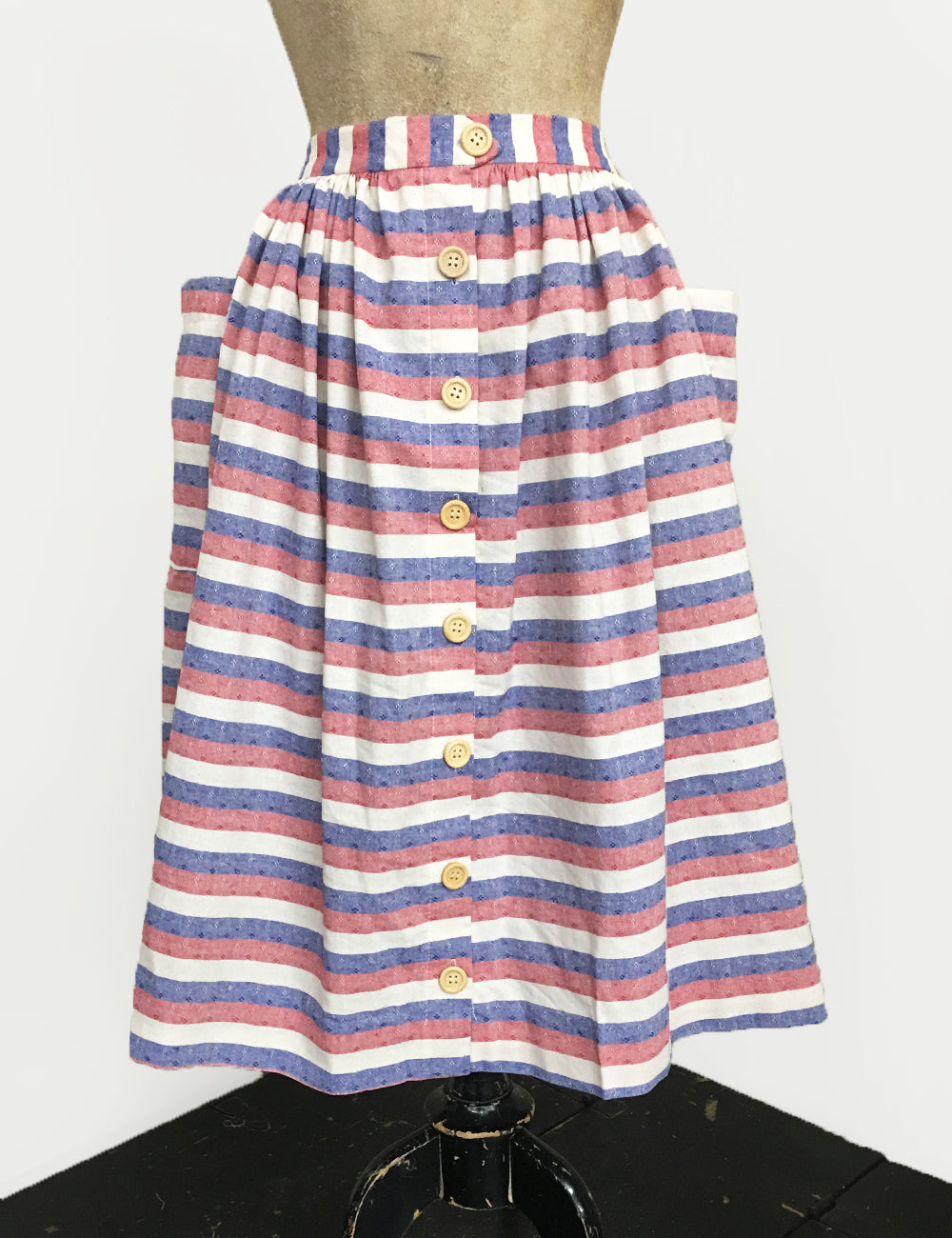 Scout for Loco Lindo Red White & Blue Americana Button Front Petunia Skirt