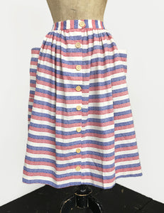 Scout for Loco Lindo Red White & Blue Americana Button Front Petunia Skirt