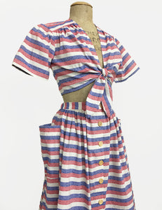 Scout for Loco Lindo Red White & Blue Stripe Americana Daisy Top