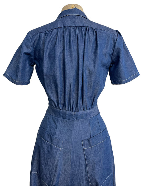 PREORDER - Scout for Loco Lindo Denim Blue Chambray 1940s Pacific Coveralls