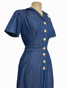 PREORDER - Scout for Loco Lindo Denim Blue Chambray 1940s Pacific Coveralls