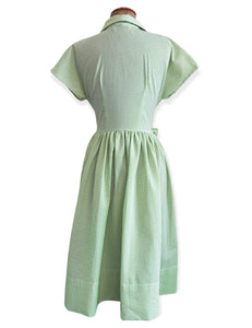 Scout for Loco Lindo 1940s Style Lime Green Seersucker Willow Dress