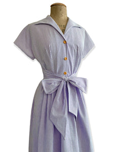 Scout for Loco Lindo 1940s Style Grape Seersucker Willow Dress