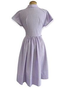 Scout for Loco Lindo 1940s Style Grape Seersucker Willow Dress