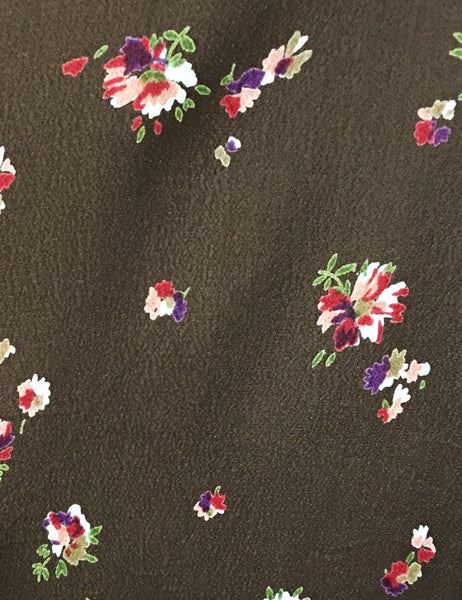 Chocolate Smores Floral Print Sleeveless Knee Length Vintage Dress
